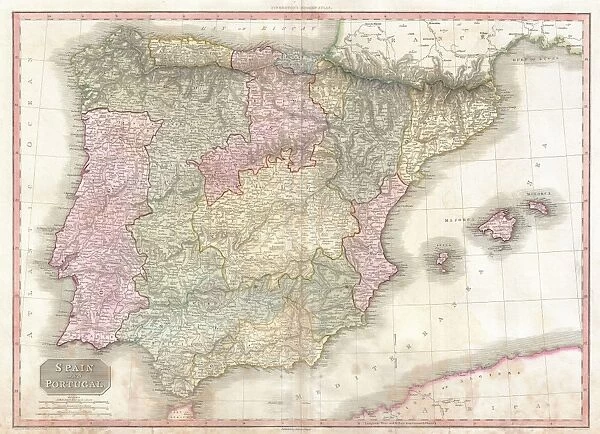 1818, Pinkerton Map of Spain and Portugal, John Pinkerton, 1758 - 1826, Scottish antiquarian