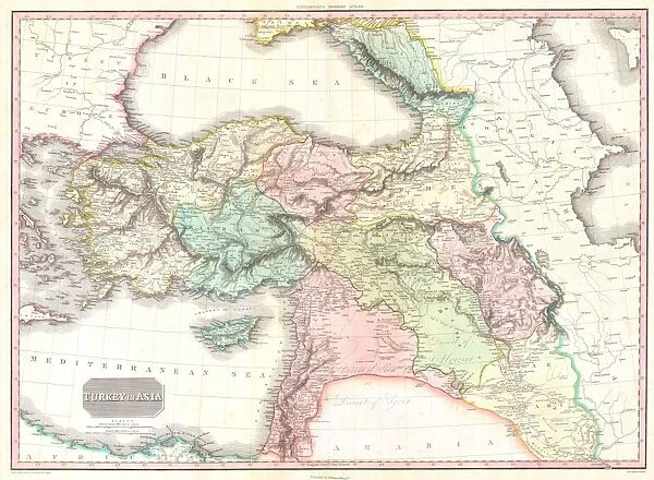 1818, Pinkerton Map of Turkey in Asia, Iraq, Syria, and Palestine, John Pinkerton