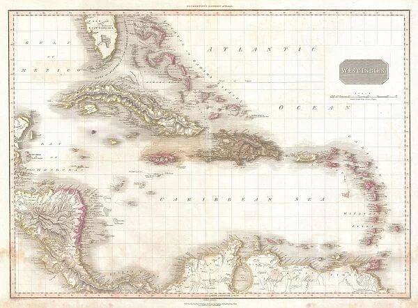 1818, Pinkerton Map of the West Indies, Antilles, and Caribbean Sea, John Pinkerton