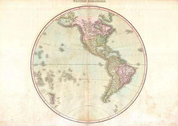 1818, Pinkerton Map of the Western Hemisphere, North America, South America, John Pinkerton