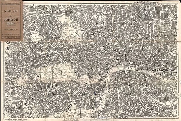 1899, Bacon Pocket Plan or Map of London, topography, cartography, geography, land