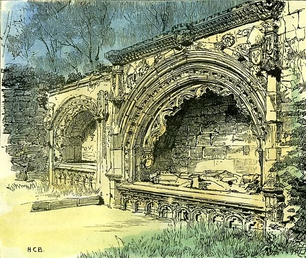 Aberdeen, Bishop Dunbars Tomb in the old Machar Cathedral, 1885, UK