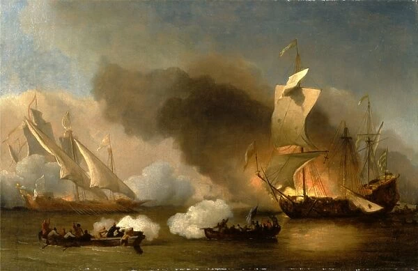An Action off the Barbary Coast with Galleys and English Ships, William van de Velde