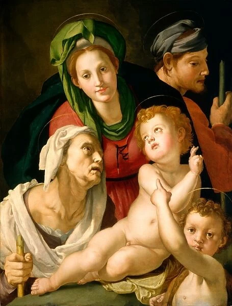 Agnolo Bronzino, The Holy Family, Italian, 1503-1572, c. 1527-1528, oil on panel