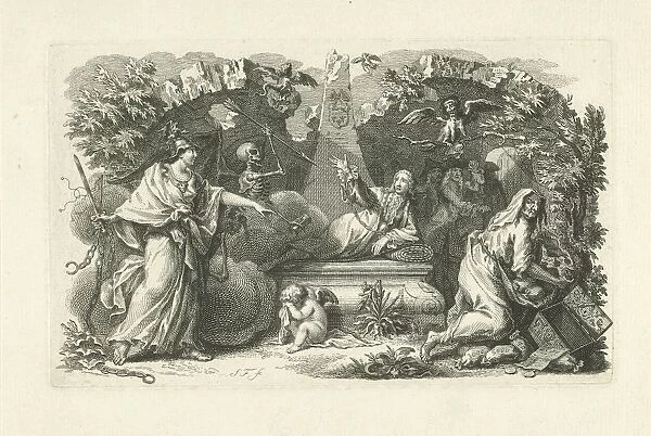 Allegorical representation tomb various personifications