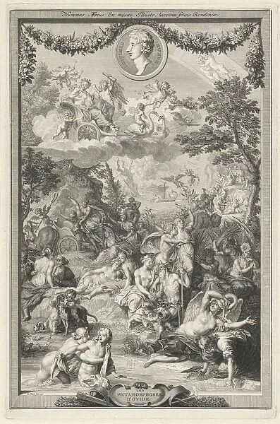 Allegorical title page various scenes metamorphoses