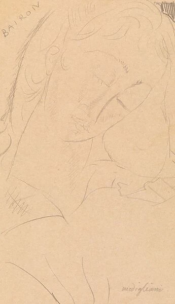 Amedeo Modigliani Head - Bairon c. 1914-1919