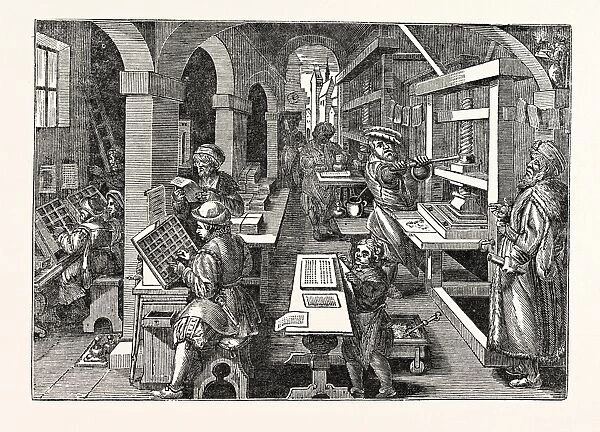 Ancient View of a Dutch Printing-Office
