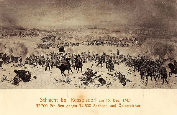 Army Saxony 1745 Germany Paintings Battle Kesselsdorf