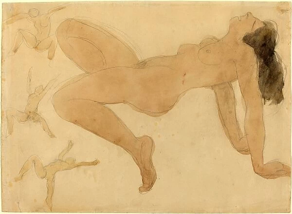 Attributed to Auguste Rodin, Studies of Nude Dancers, French, 1840-1917, c. 1900-1905