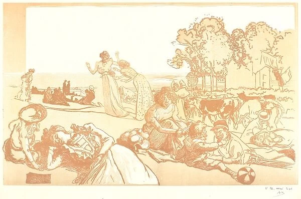 Auguste Louis Lepere (French, 1849 - 1918). Bucolique Moderne, 1901. Color woodcut