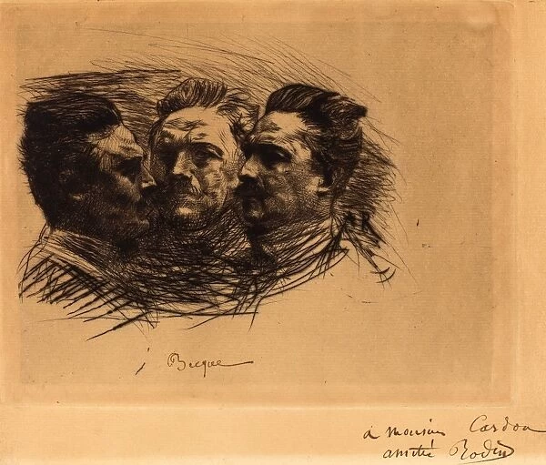 Auguste Rodin (French, 1840 - 1917), Henri Becque, 1885, drypoint