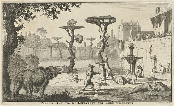Bears at the court of the Elector of Saxony Germany, Jan Luyken, 1682