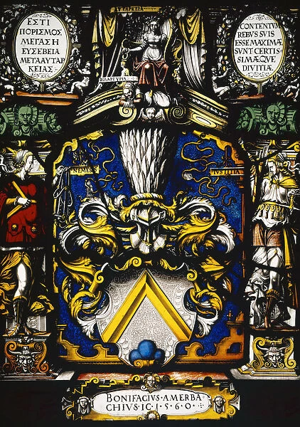 Blazon Bonifacius Amerbach 1560 stained glass