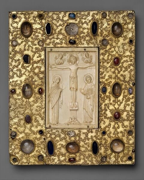 Book Cover Byzantine Icon Crucifixion 1000 ivory