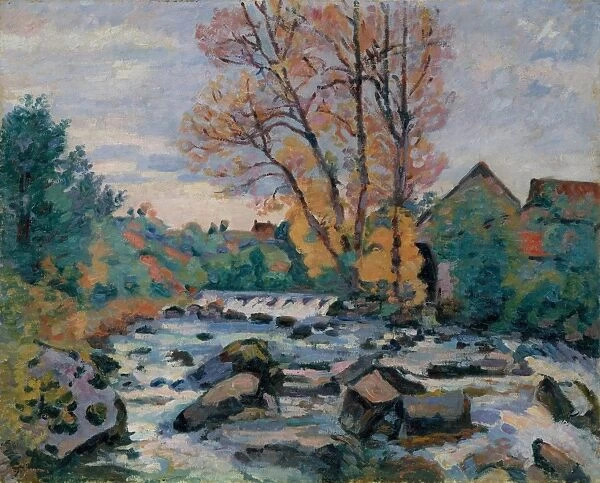 Bouchardon Mill Crozant ca 1898 Oil canvas 25 5  /  8 x 31 7  /  8