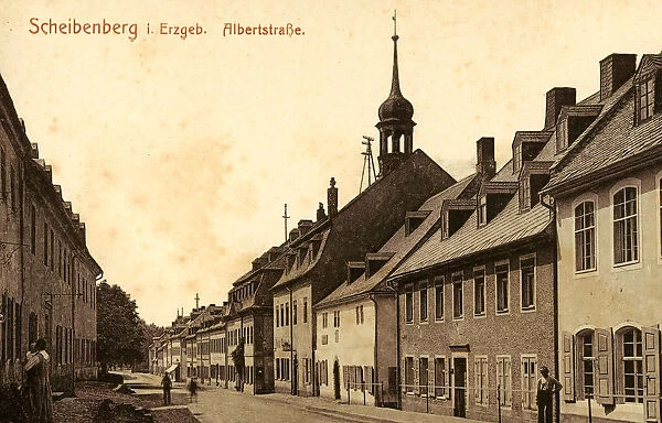 Buildings Erzgebirgskreis Scheibenberg 1910 AlbertstraBe