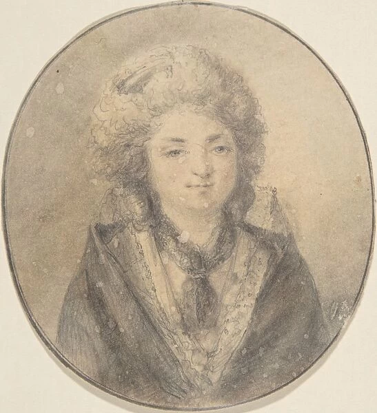 Bust Woman 18th century Graphite 4 x 3 3  /  4 10. 2 9. 5 cm
