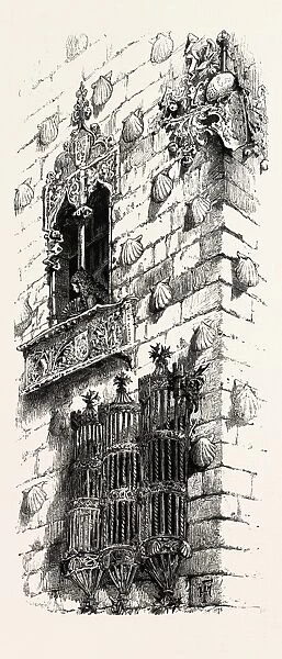 Casa de las Conchas, Salamanca, Spain, 19th century engraving