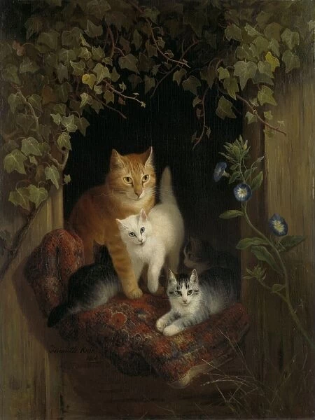 Cat with Kittens, Henriette Ronner, 1844