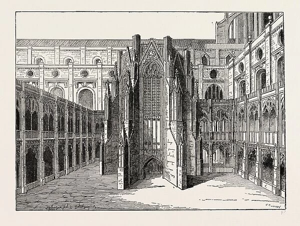 The Chapter House of Old St. Pauls, from a View by Hollar, London