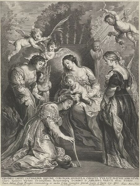 Christ child crowns St. Catherine Mary Christ child