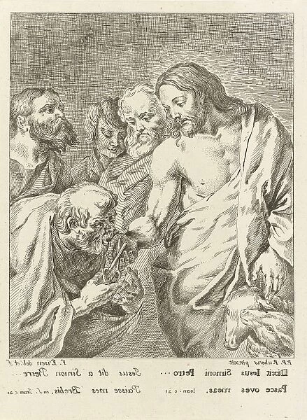 Christ gives keys Peter background three disciples