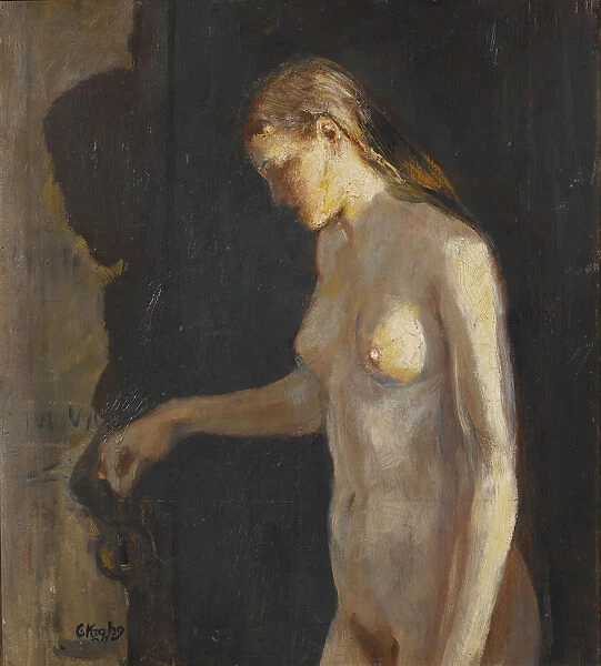 Christian Krohg Model Female model painting oil