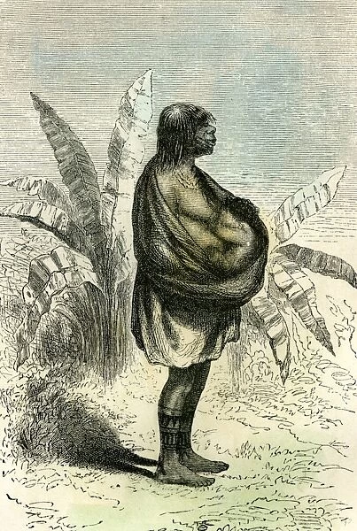 conibo mother, peru, south America, 1869, vintage, old print, 19th century, victorian