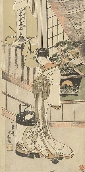 Courtesan Handayu Naka-omi house Courtesan white kimono