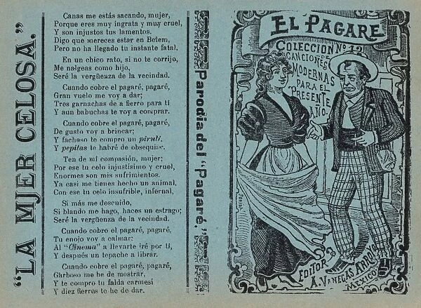 Cover, El Pagare, man holding a cigarette, gesturing, woman, holding, shawl