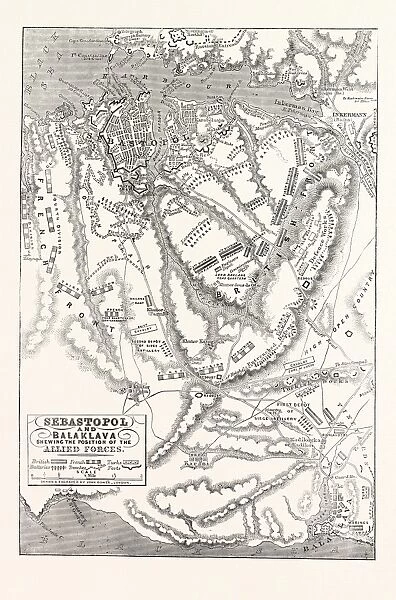 The Crimean War: Map of Sebastopol and Balaklava, Showing the Position of the Allied