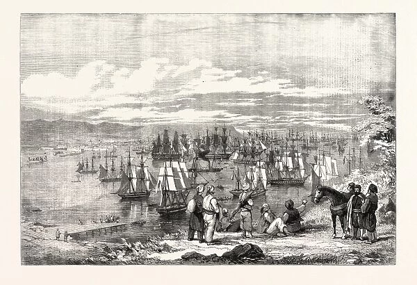 The Crimean War: Varna Bay: the Allied Fleet Getting under Way for the Crimea, 1854