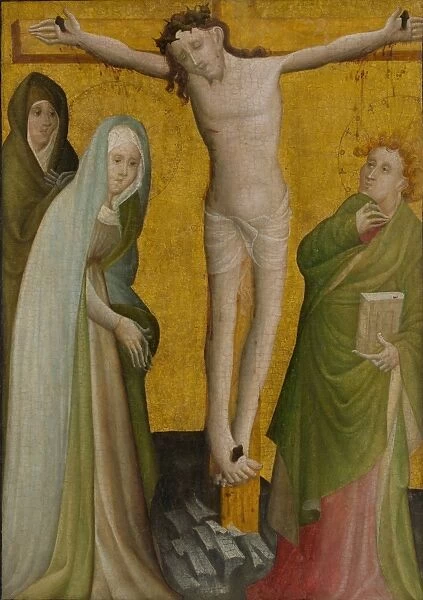 Crucifixion ca 1400 Oil egg gold plywood transferred