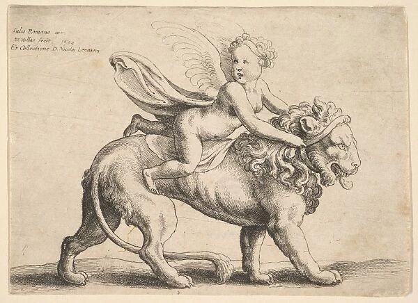 Cupid lion 1652 Etching state Sheet 4 3  /  8 6 11. 1