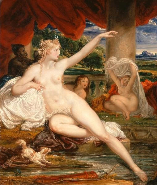 Diana at the Bath Signed and dated lower left: JWR 1830, James Ward