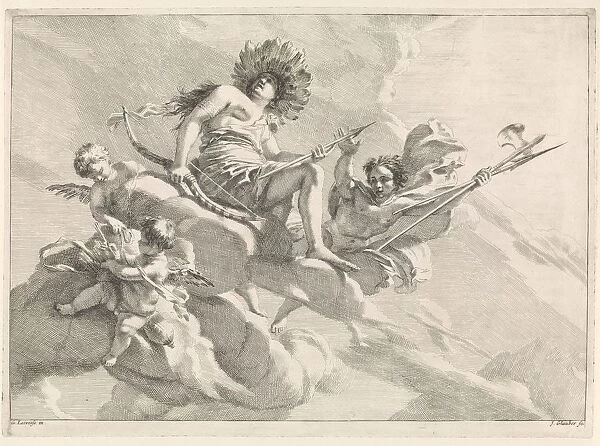 Diana bow arrow cloud Biblical mythological allegorical representations