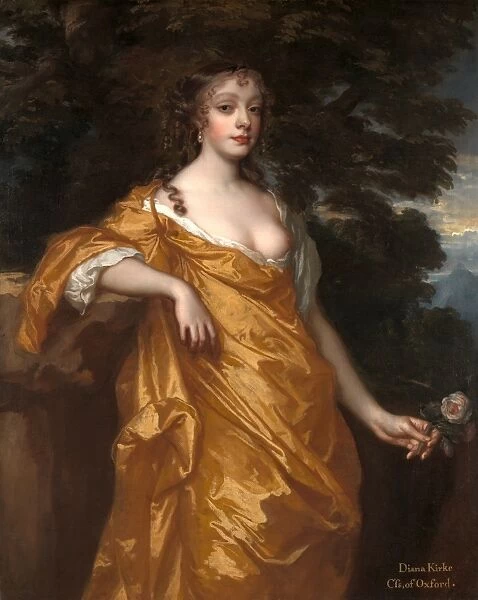 Diana Kirke, later Countess of Oxford Inscribed in ocher paint, lower right: Diana