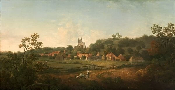 A Distant View of Hythe Village and Church, Kent Signed, lower center: A