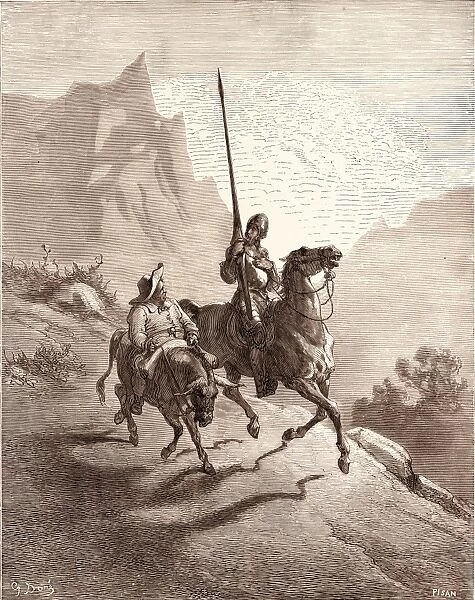 Don Quixote and Sancho Setting Out, by Gustave Dore, 1832 - 1883, French