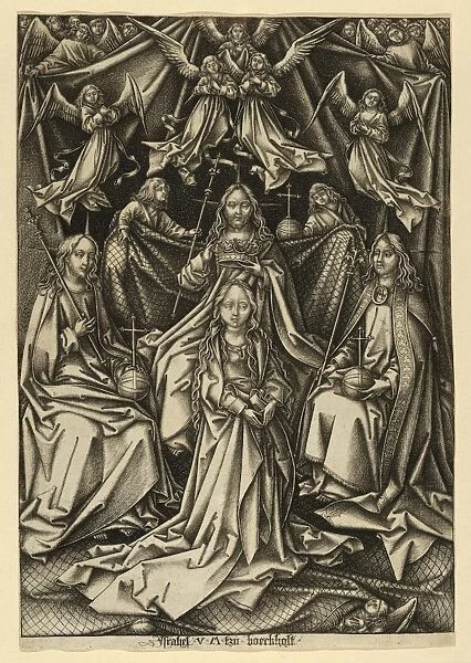 Drawings Prints, Print, Coronation Virgin, Life, Artist, Israhel van Meckenem, German, Meckenem, ca