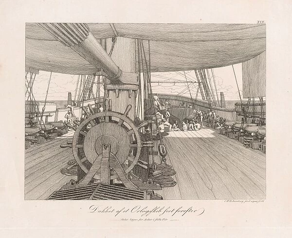 Drawings Prints, Print, Deck Warship, Artist, Christoffer Wilhelm Eckersberg, Danish