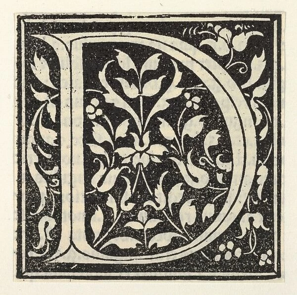 Drawings Prints, Print, Initial letter D, Artist, Italian, 15th century, 1400, 1500, ca