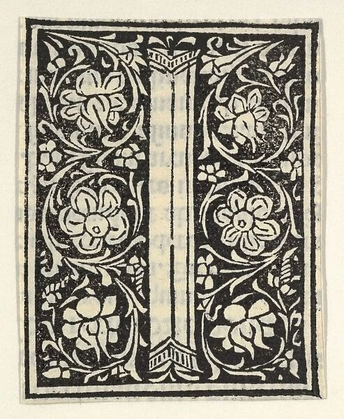 Drawings Prints, Print, Initial, letter, I, flowers, Artist, Italian, 15th century