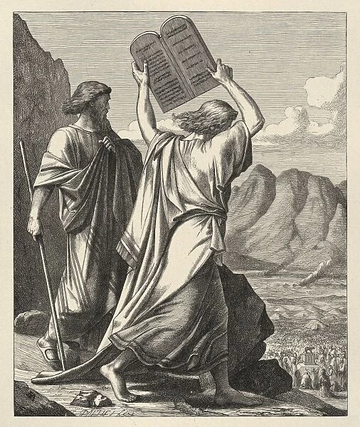 Drawings Prints, Print, Moses, Destroys, Tables, [Tablets, Dalziels Bible Gallery