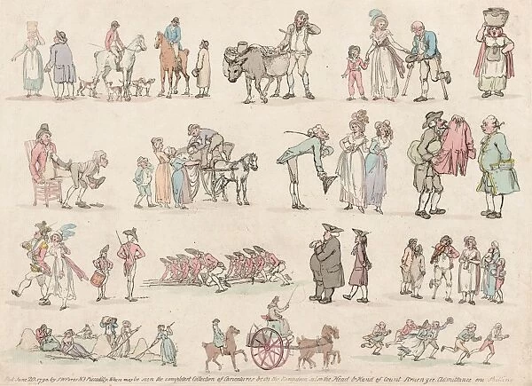 Drawings Prints, Print, Outlines Figures Animals, Outlines, Artist, Thomas Rowlandson