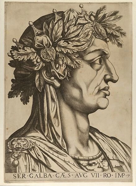 Drawings Prints, Print, Plate 7, Sergius, Galba, profile, right, Twelve Caesars, Artist