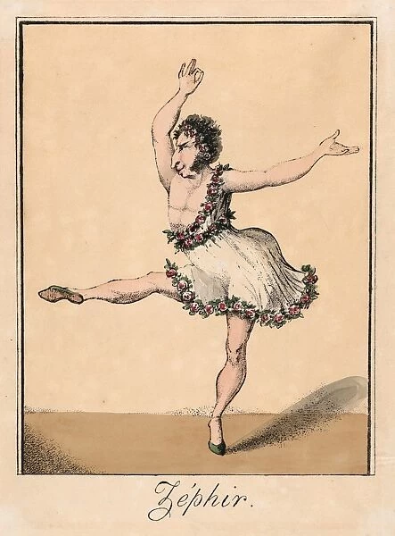 Drawings Prints, Print, Zephir, caricature, male, ballerina, Auguste, Vestris, Artist