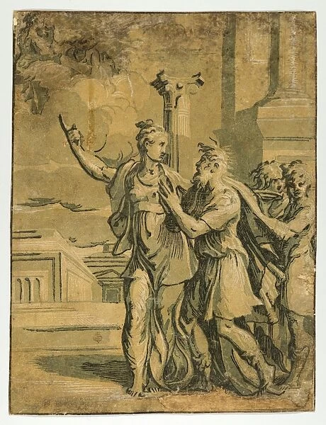 Drawings Prints, Tirburtine, Sibyl, telling, Emperor, Augustus, coming, Christ, Parmigianino