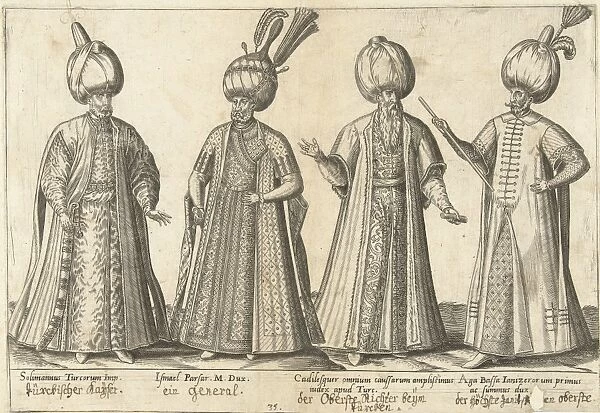Dress of Ottoman dignitaries around 1580, Abraham de Bruyn, Joos de Bosscher, 1581